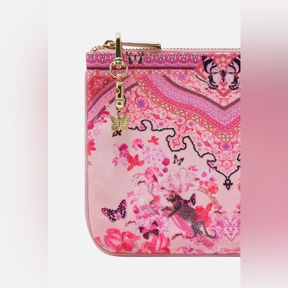 Camilla “Botanical Novella” pink floral boho small coin mini clutch pouch bag - Picture 2 of 5